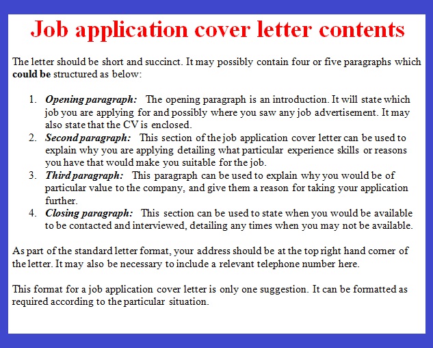An example of a covering letter for a job application